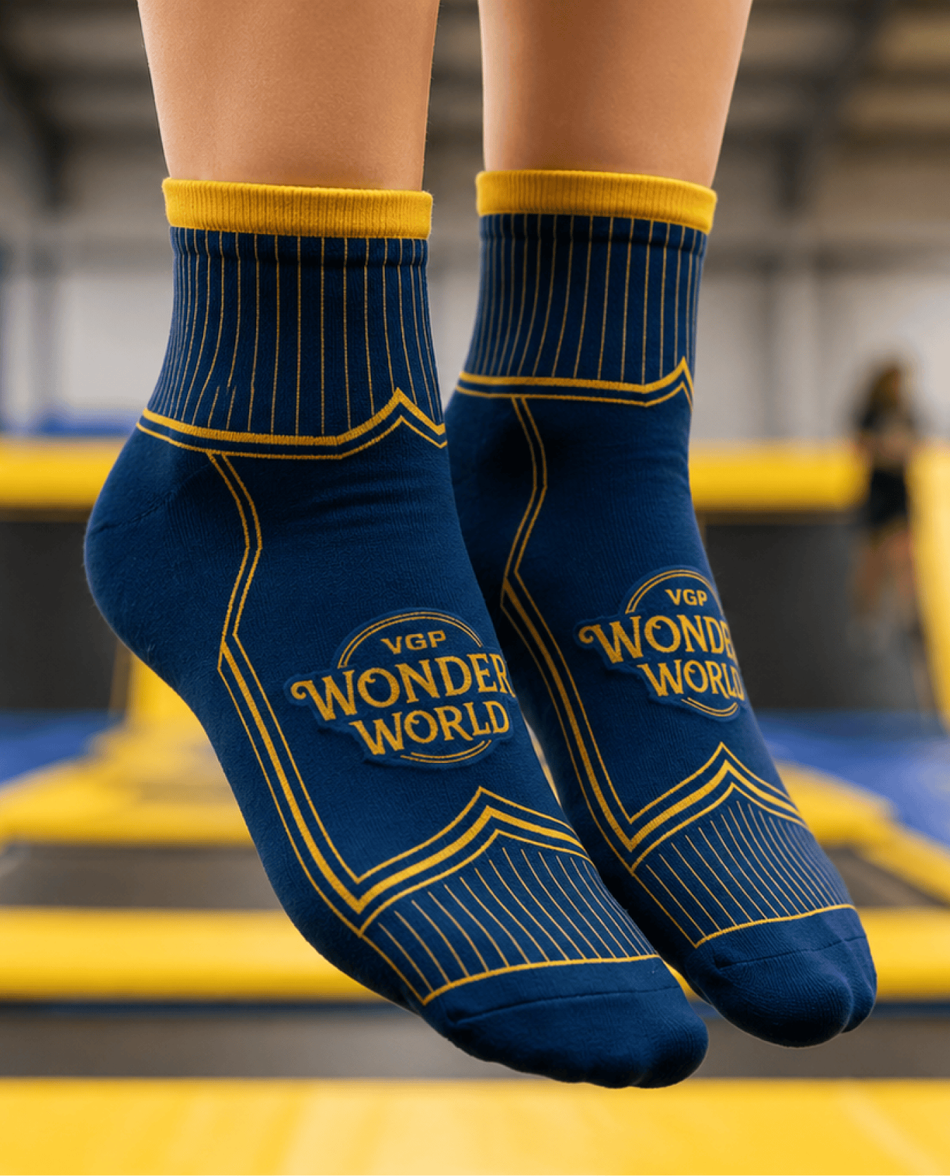 VGP Wonder World socks branding